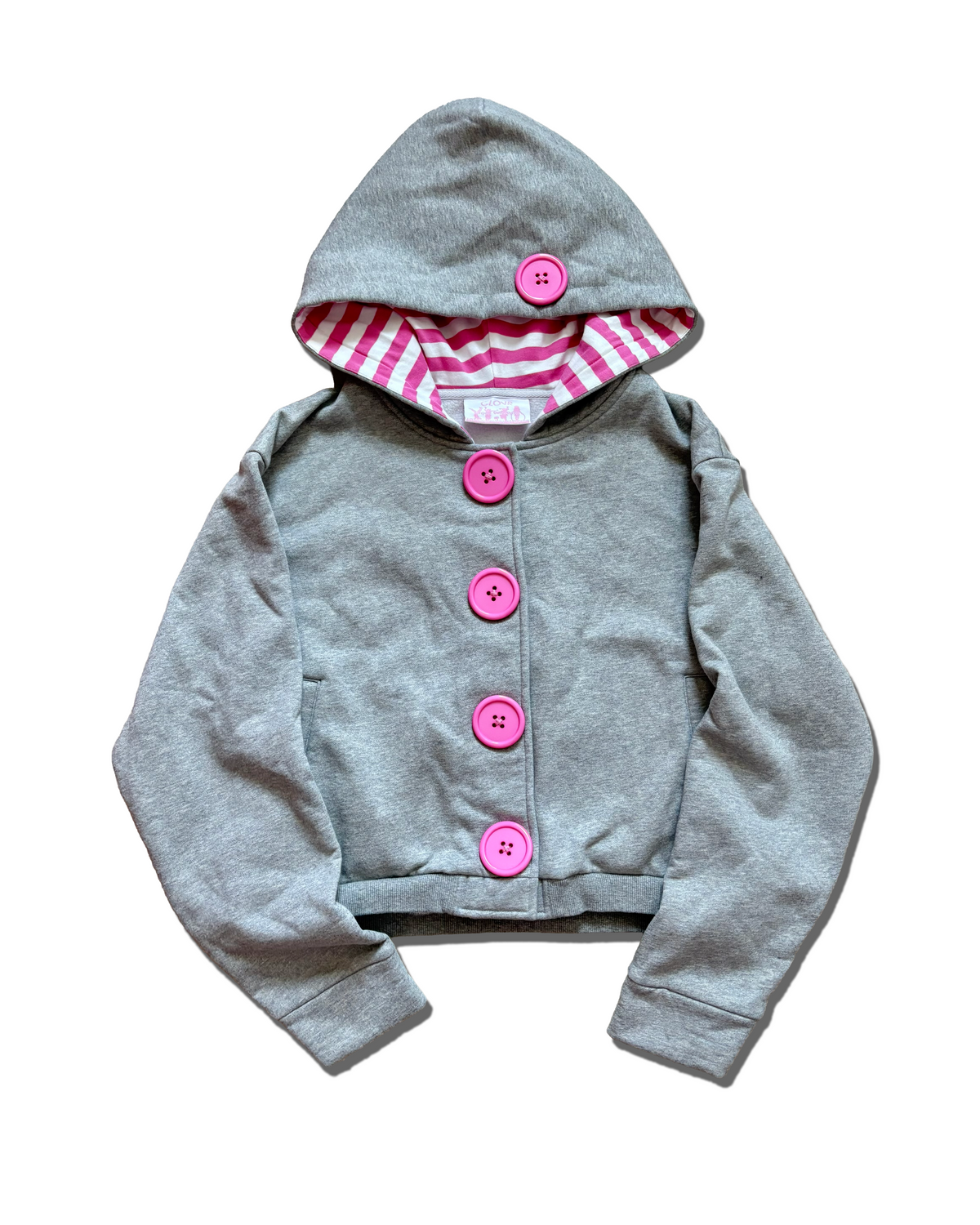 Grey Button Hoodie