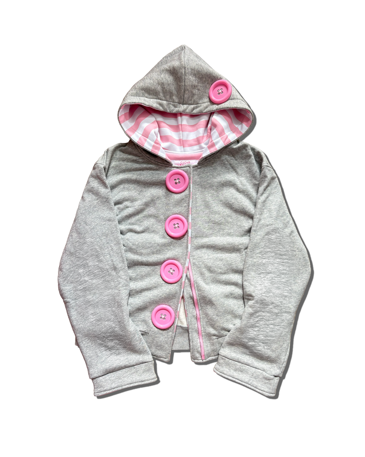 Big-Button Hoodie (Grey)
