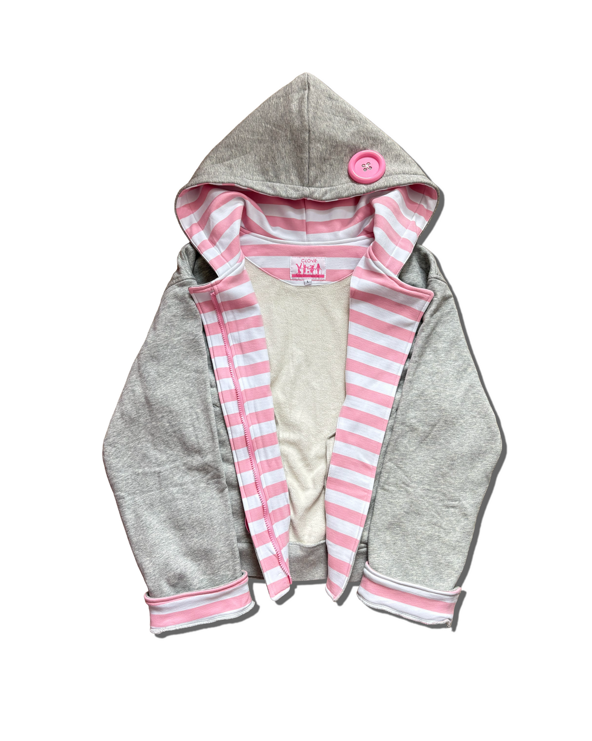 Big-Button Hoodie (Grey)
