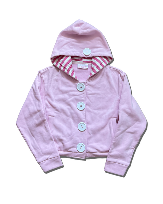 Pink Button Hoodie